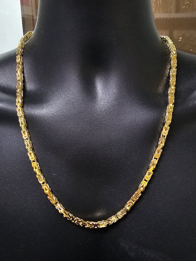 10k 5mm Byzantine chain Solid/full links