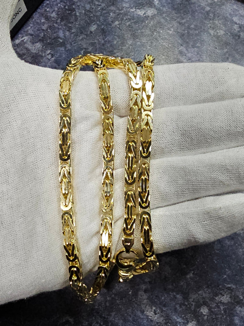 10k 5mm Byzantine chain Solid/full links