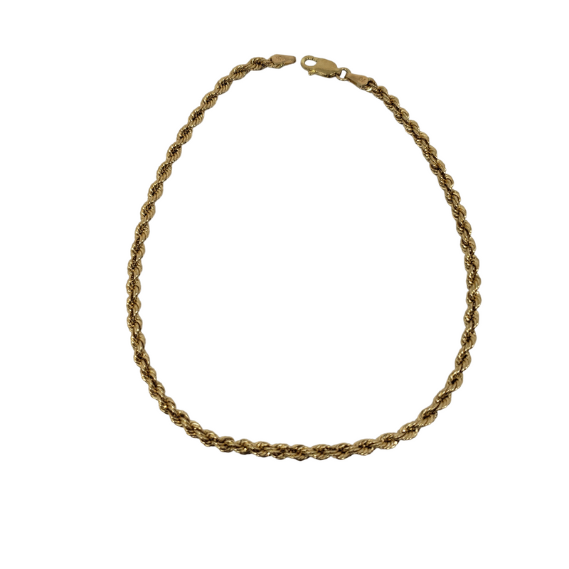 10k yellow gold Rope Ankle chain