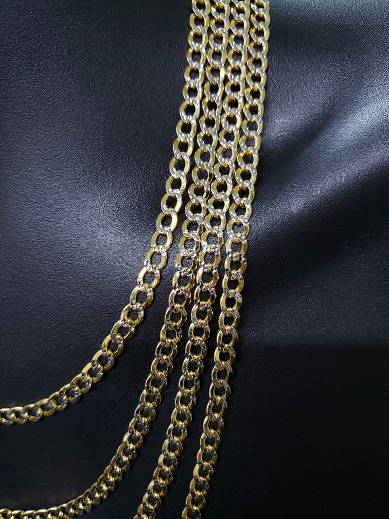 5mm Curb Chain in 10K Gold Italian Coupe Diamond Cut  C50