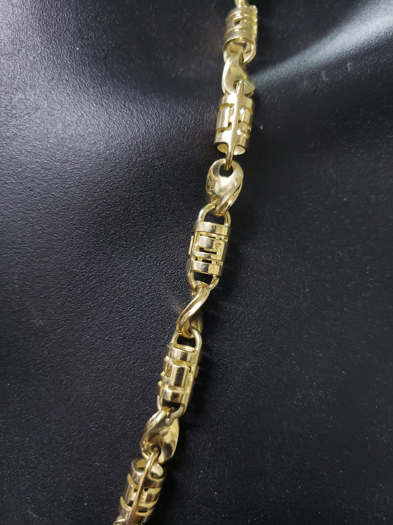 7.5mm Bullet medusa Chain 10k Gold