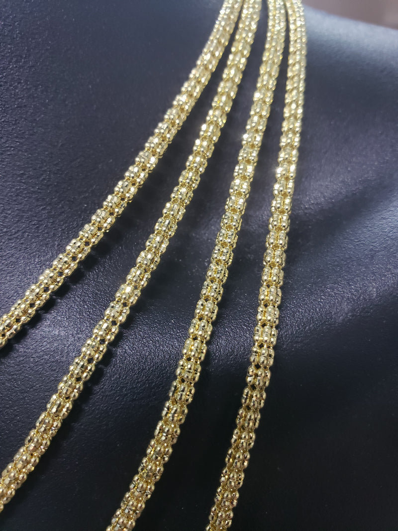 3.5mm Ice Chain Yellow Gold 10k New