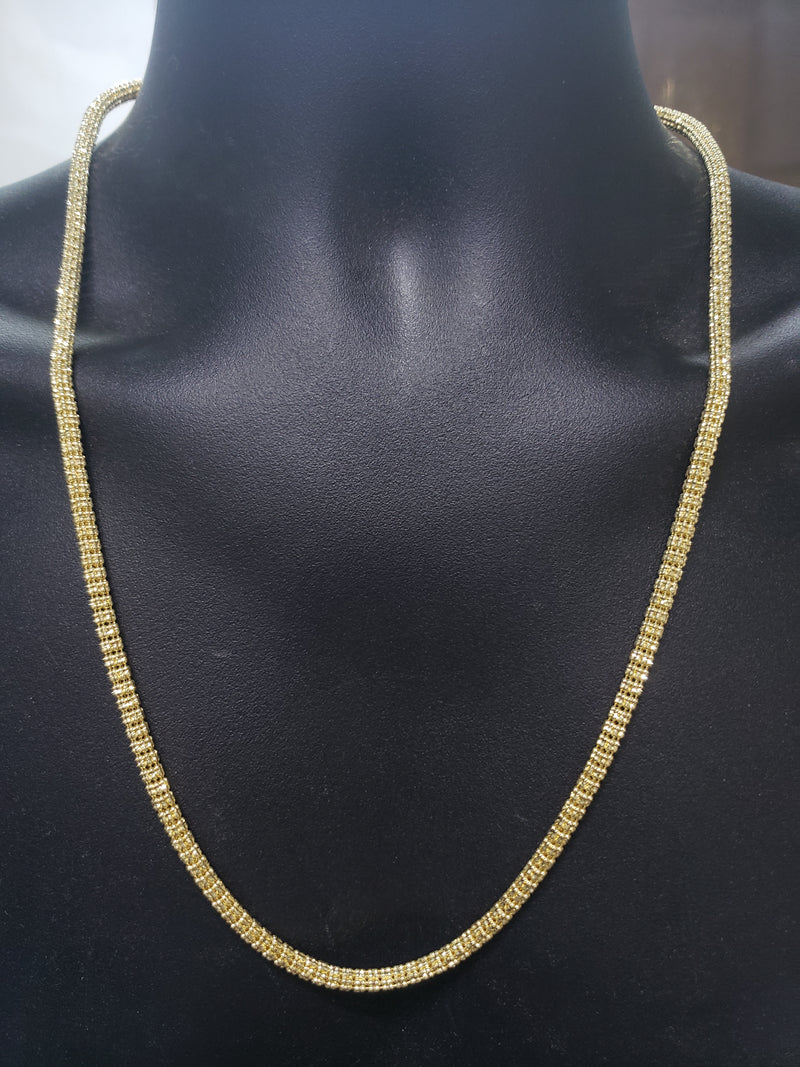 5mm Ice chain Yellow Gold 10k New