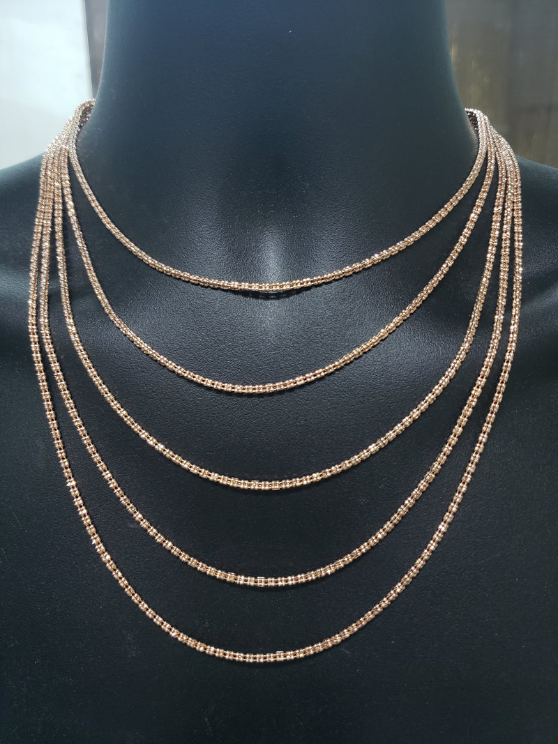 2.5mm Ice chain Rose Gold 10k  New