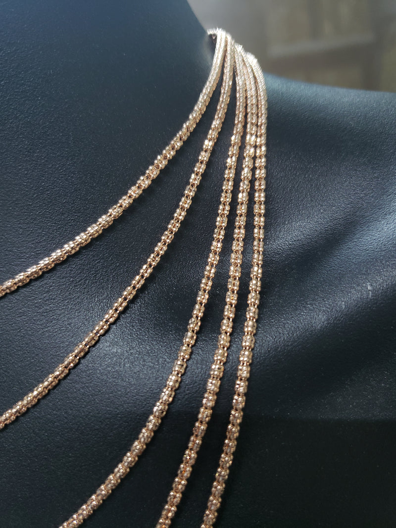 2.5mm Ice chain Rose Gold 10k  New