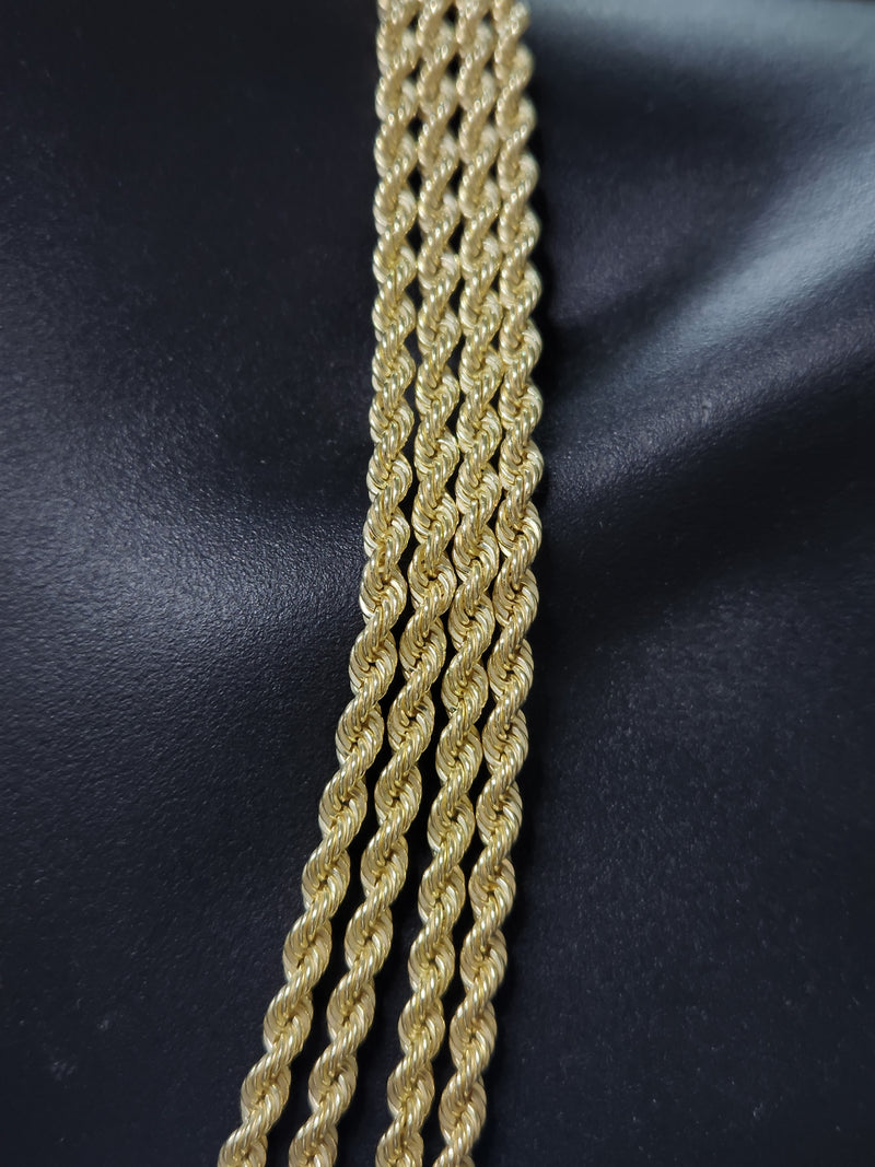 4.5mm 10K Yellow Gold Rope Chain