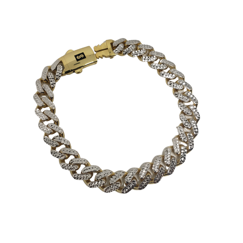 9MM Monaco Bracelet 10k Gold NEW