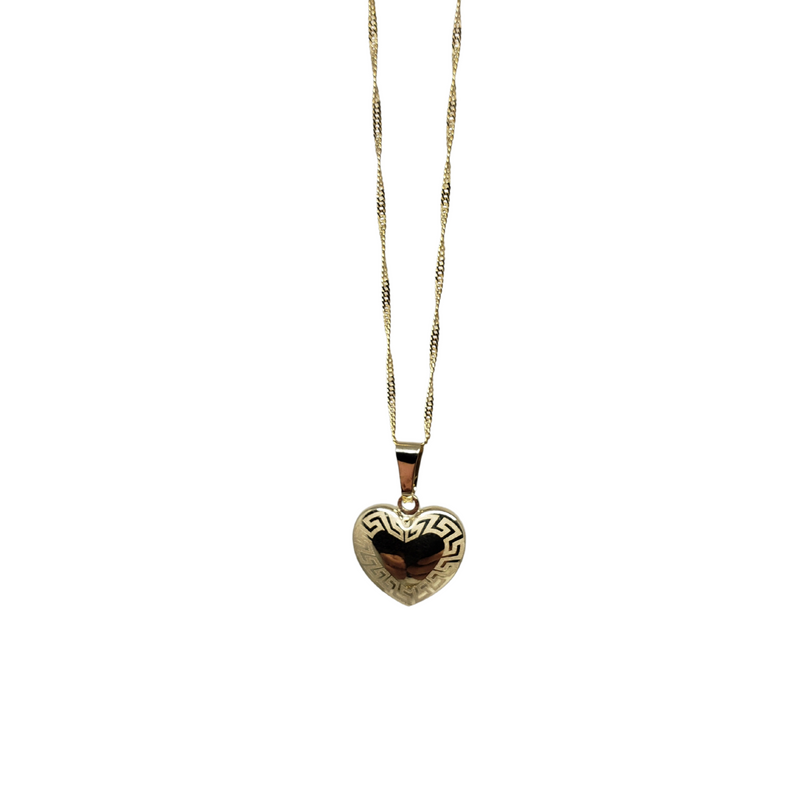 10k Gold Chain with Medusa Heart Pendant
