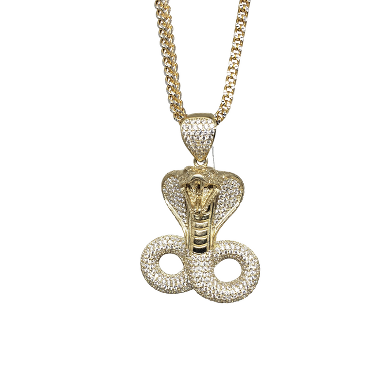 10k Diamond Cut Franco Chain With Cobra Pendant