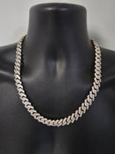 13mm 10k Monaco chain with Crystal Stones