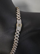 13mm 10k Monaco chain with Crystal Stones