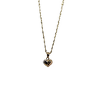 Charming Heart Necklace in 10K Yellow Gold on Singapore Chain DREY-774