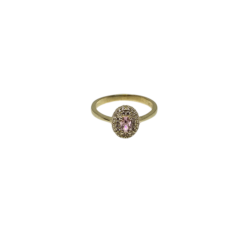 10k gold pink oval ring