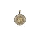 Greek Design Head Pendant with Zirconia Stones in Yellow Gold DREY-013