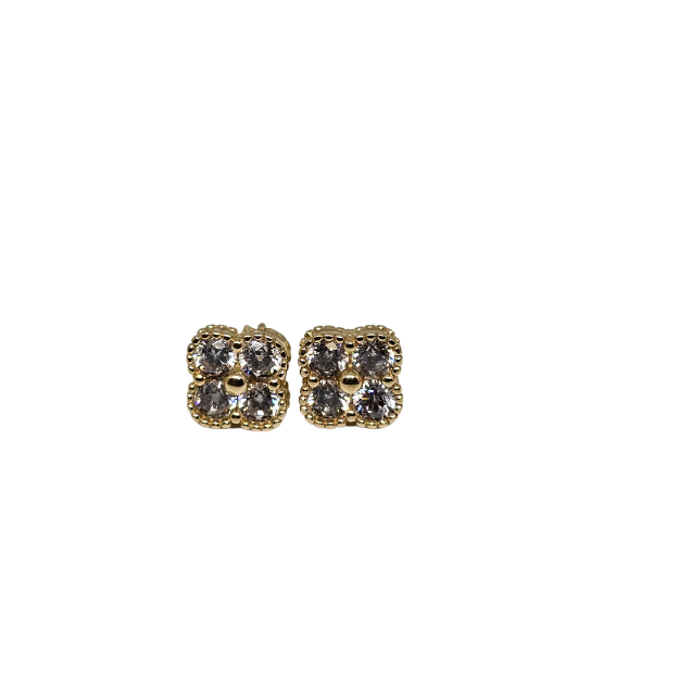 10k Clover Earring  Yellow Gold