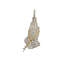 10k Prayer Hands with chapelet 1.80ct diamonds