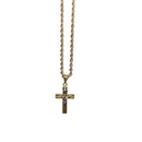 10K Gold  Rope Chain +10K Gold Cross jesus 2 tons