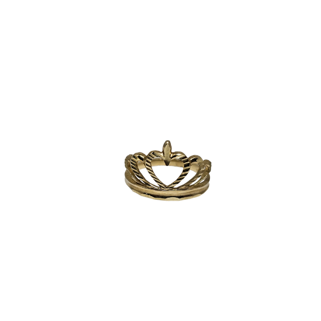 10k Gold Heart Crown Ring