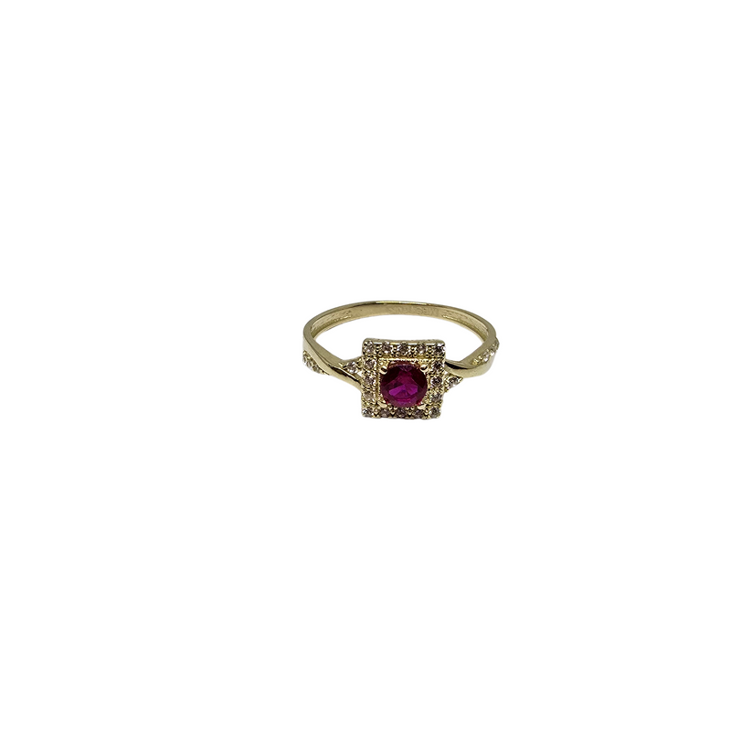 10k gold red stone ring