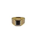 10k Black Onyx cushion Shape Gold Ring