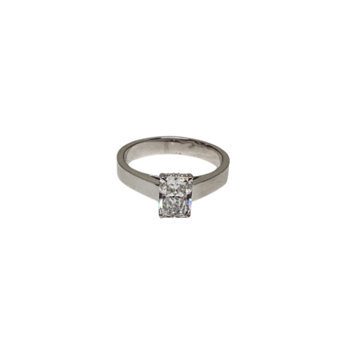 14K Gold Solitaire Engagement Ring with 1.05ct Radiant-Cut VS Lab Diamond