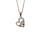 10k Gold Chain with Yellow Gold Heart  Mom Pendant New