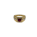 10k Gold Red Stone  Men Ring