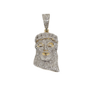 10k Jesus Cuban link Style 1.28ct Of Diamonds 10k Gold