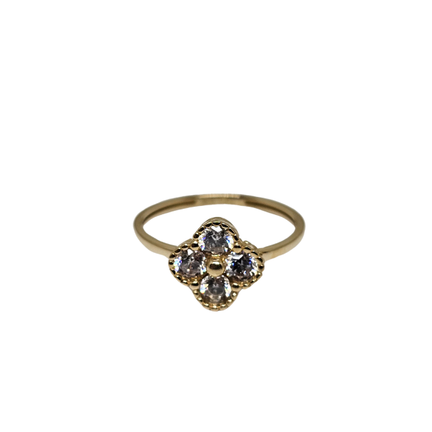 10k Gold  Women Clover   Ring New