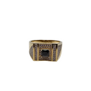 10k Black Square Onyx  gold ring