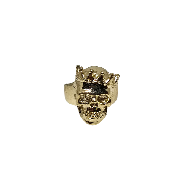 10k Gold Crown Skull Ring