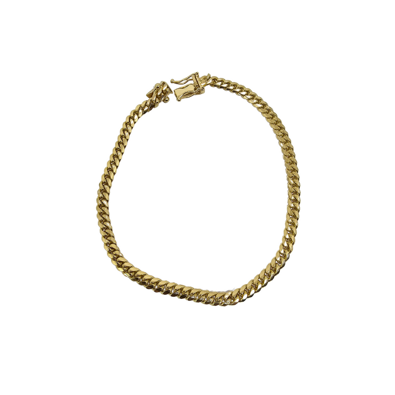 4mm Gold 18k Miami cuban Link Solid/Full bracelet