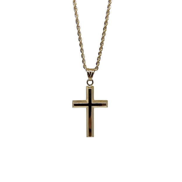 Rope Chain  10k Gold+ Cross Gold Pendant 10 karat