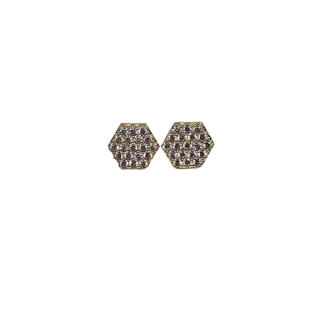 10k Gold Studs  Earrings Zirconia Stones New CAL-024