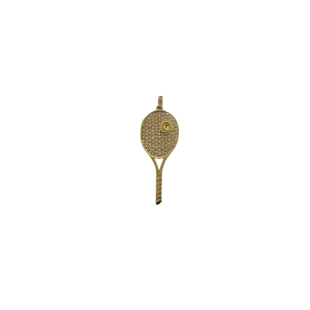 10k Gold pendant Tennis Racket New