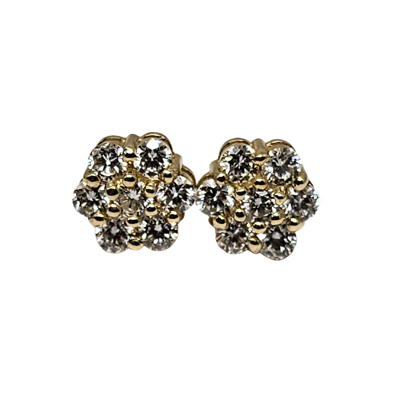 10k 0.85ct VVS Flower Diamond Earrings