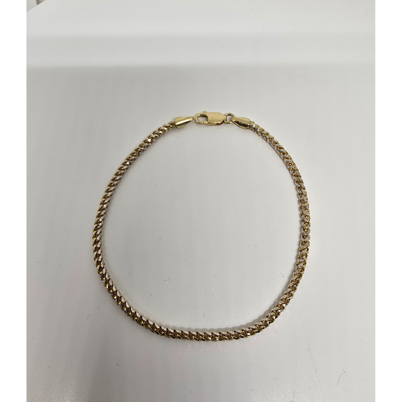Stunning 10k Yellow gold 2 tones Franco Bracelet DREY-030
