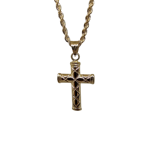 Rope Chain  10K Gold  + Cross  10 karat