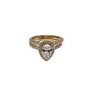 Pear shape Elegant Duo: 2.90CT Lab Diamond Engagement Rings in 14K Yellow Gold