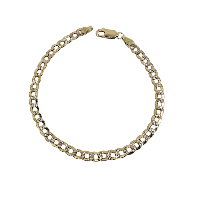 10k 4.5mm Curb Chain diamond cut bracelet