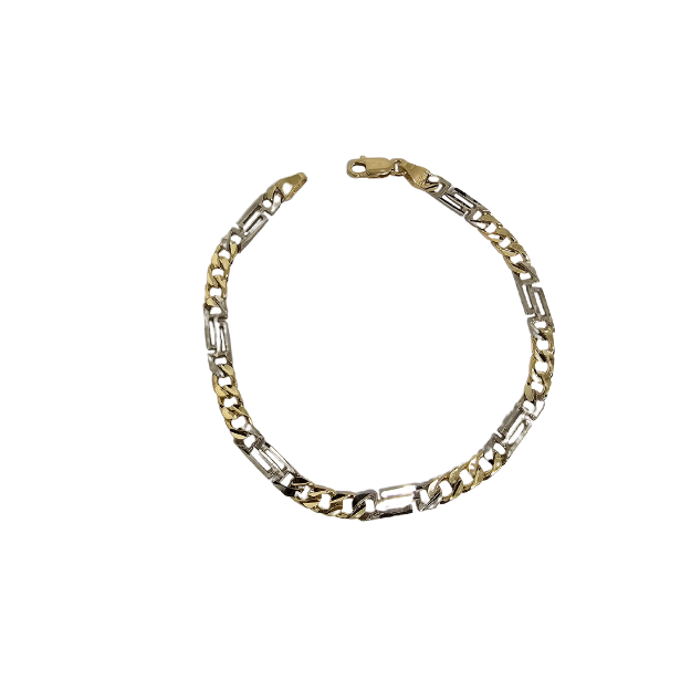 10K 4mm Junior Bracelet 2 tones  Gold MBS-1082