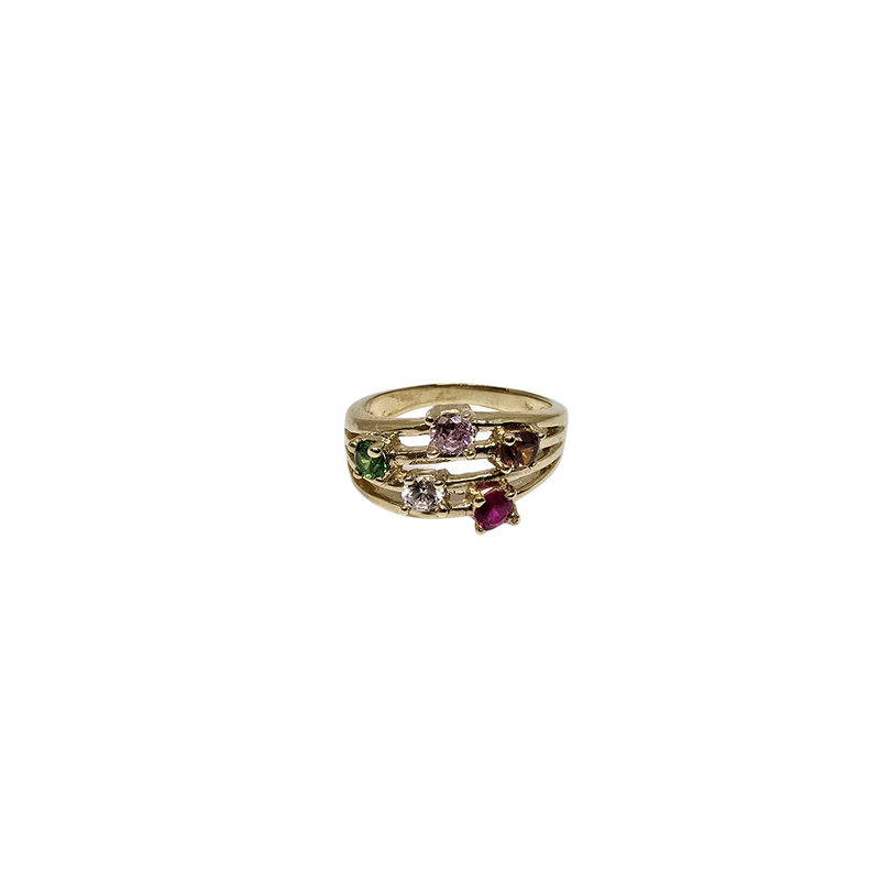 10k birthstone family ring