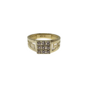 Majestic Brilliance : Bague grecque pour homme en or jaune 10K avec zircone