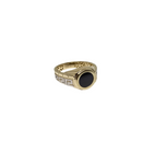 10k yellow Gold greek design Ring with Black Onyx New MBS-813