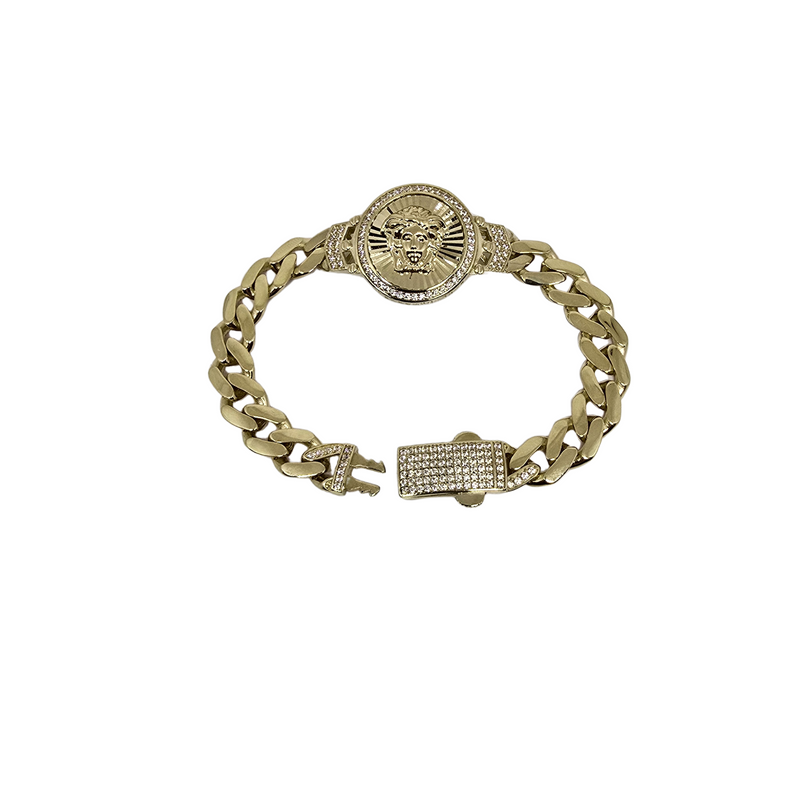 10k 9mm meduse Face Bracelet with Zirconia stones