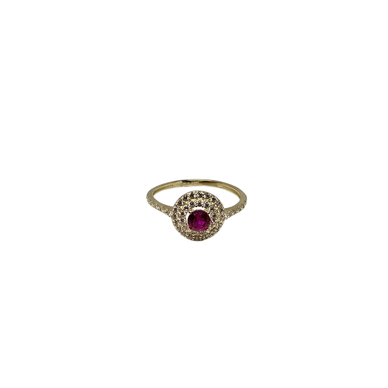 10k gold pink round ring