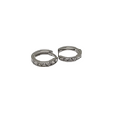 10k en Or blanc Boucles d'oreilles avec zirconia
