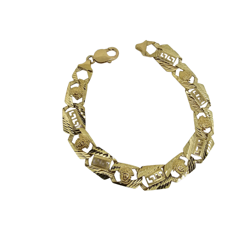 12mm 10k gold  Hand made Meduza Bracelet