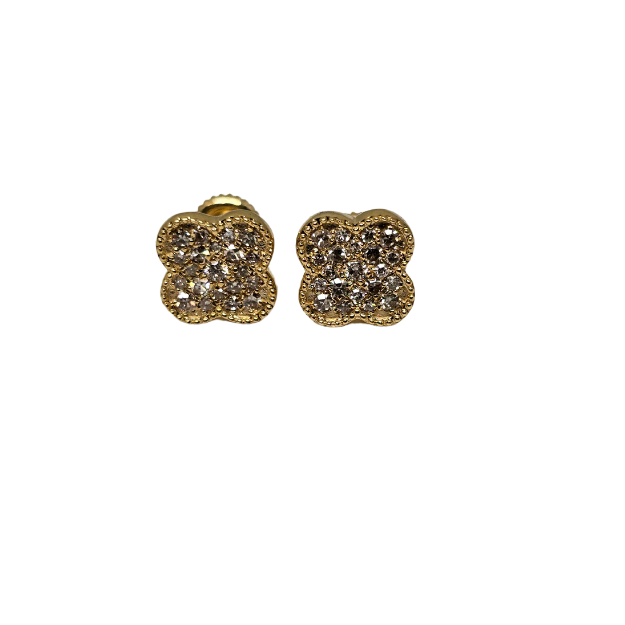 Boucles d'oreilles 10k Square Classic 0.35ct Diamonds