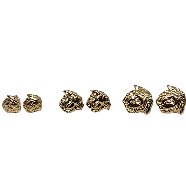 10k Gold Yellow  Earring Medusa